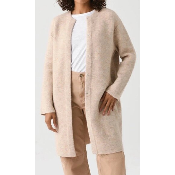 VINCE Textured Soft Sculpted Car Coat Natural Size Large NWT - Picture 1 of 5